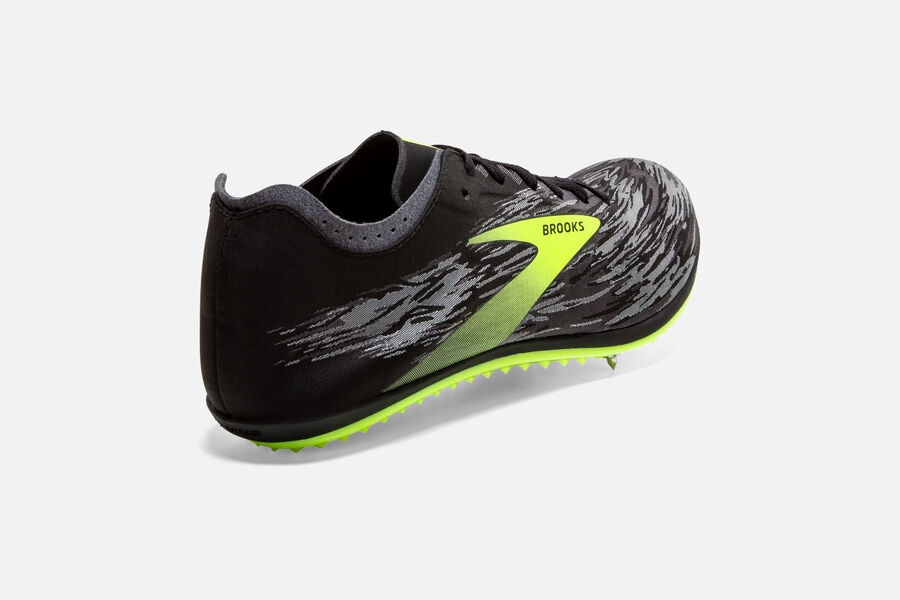 Brooks Israel ELMN8 v5 Spikes Shoes Mens - Black/Green - HZB-853921